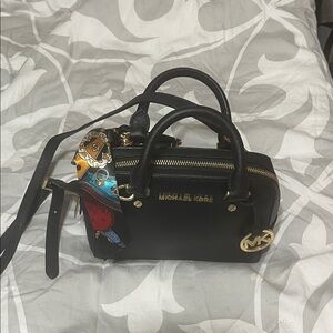 Michael Kors Black Mini Bag with Gold Accents